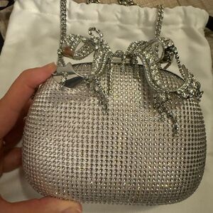 Elegant Silver Crystal Clutch
